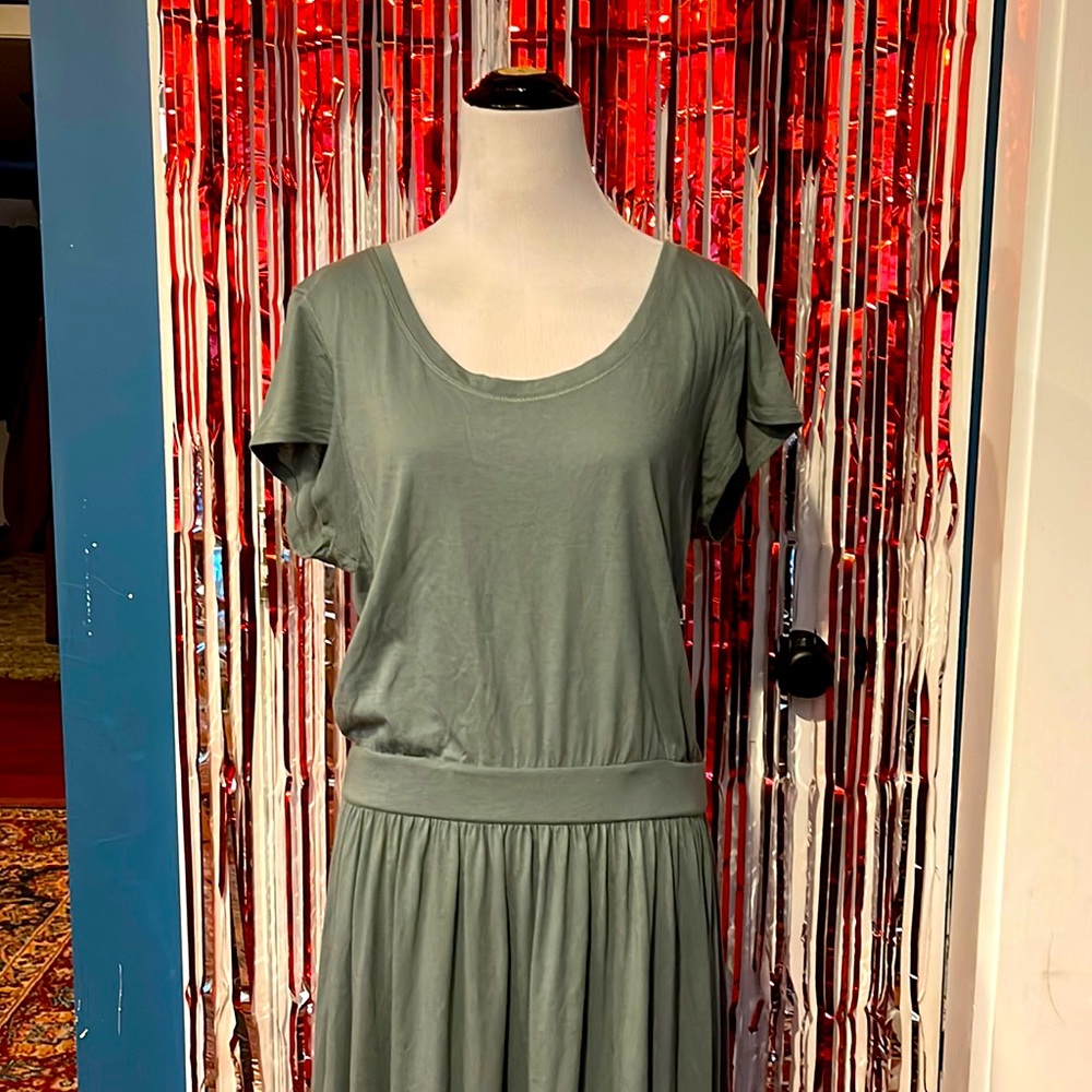 Green Grey Long Maxi Dress